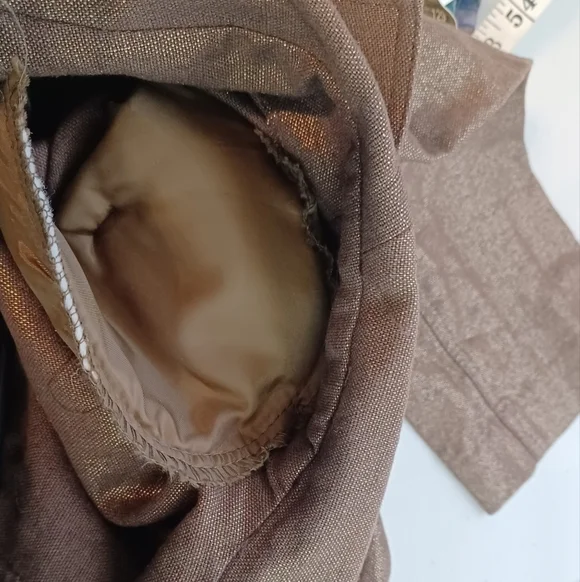 NWT Cache Mob Wife Sz S Metallic Gold Button Front Belted Linen Blend Jacketed. - Picture 16 of 16